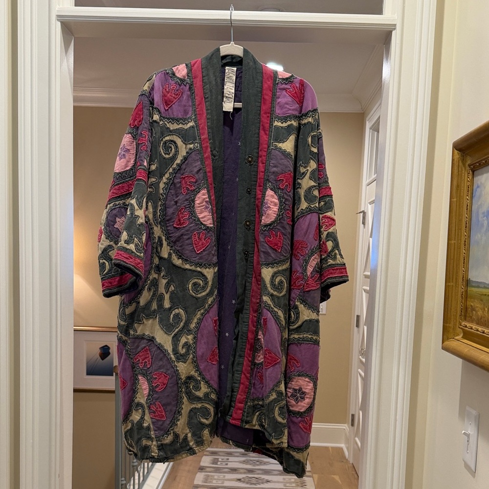 Magnolia Pearl Embroidered jacket in Purple, Pink and dark grey(bw)